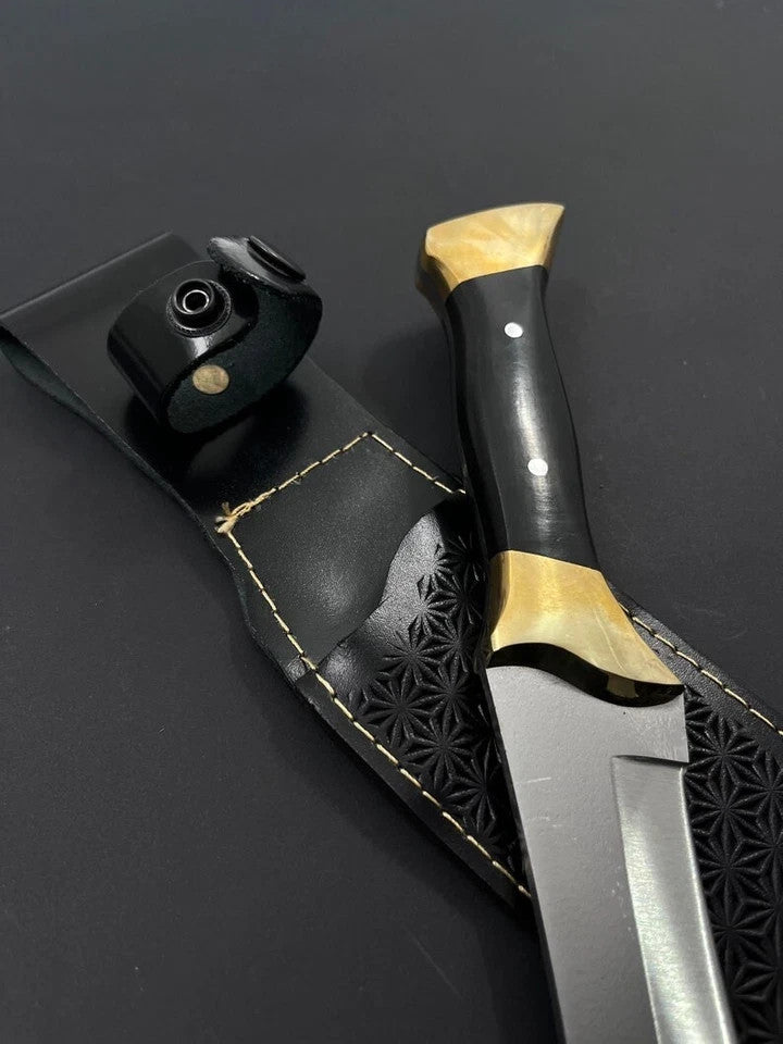 Custom Handmade Carbon Steel Bowie Knife Camping Hunting Knife Fixed Blade EDC