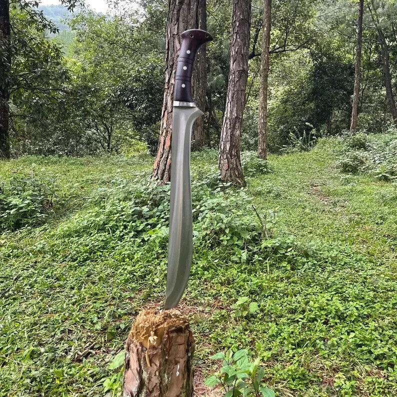 21" WKC Handmade Carbon Steel Blade Jungle Machete Bowie Hunting Knife Camping