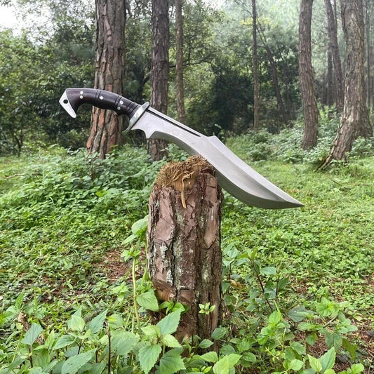 Custom Handmade Carbon Steel Blade Bowie Machete Kukri Hunting Knife Camping