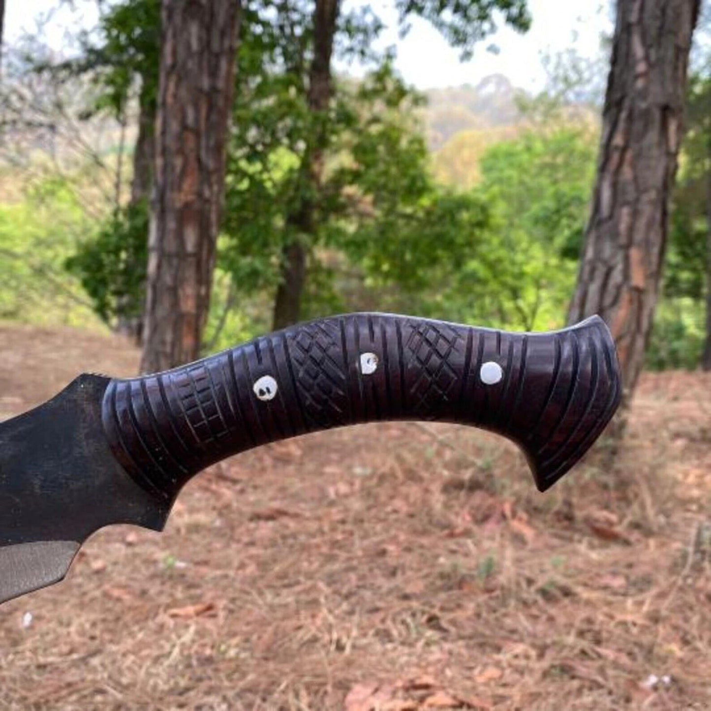 Custom Handmade Carbon Steel Blade Bowie Machete Knife | Hunting Knife Camping