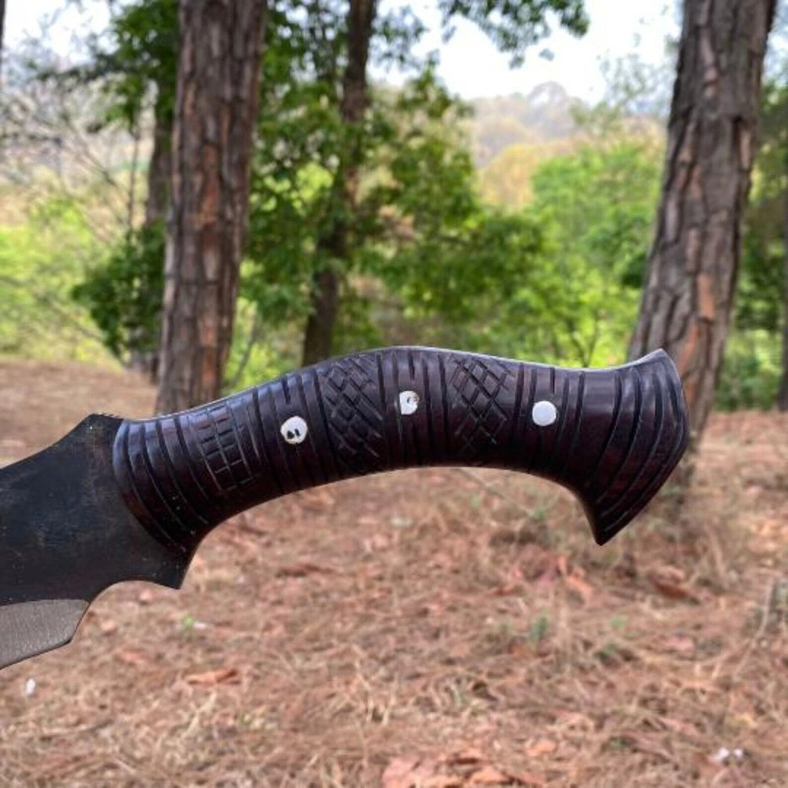 Custom Handmade Carbon Steel Blade Bowie Machete Knife | Hunting Knife Camping