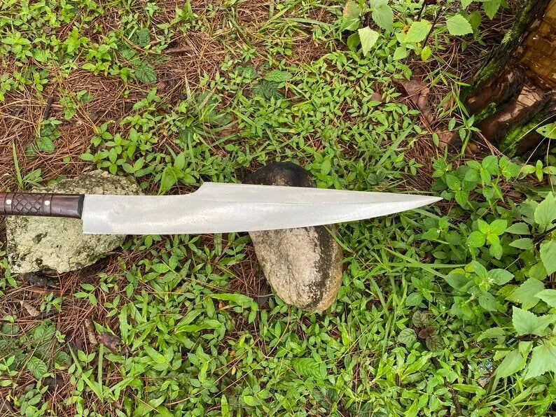 Custom Handmade Carbon Steel Blade Bowie Machete Kukri Hunting Knife Camping