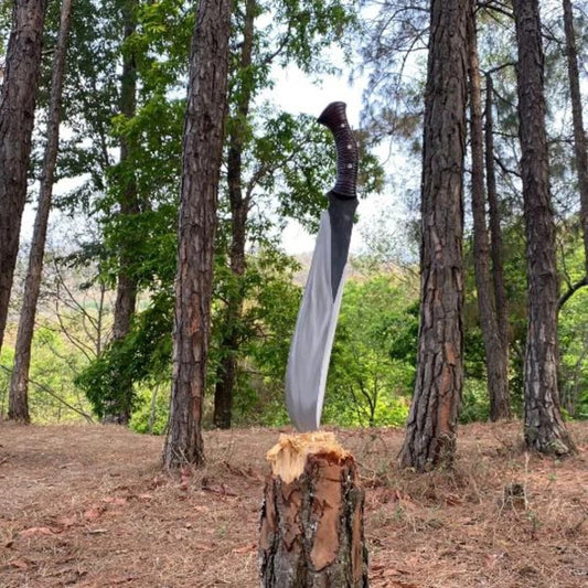 Custom Handmade Carbon Steel Blade Bowie Machete Knife | Hunting Knife Camping