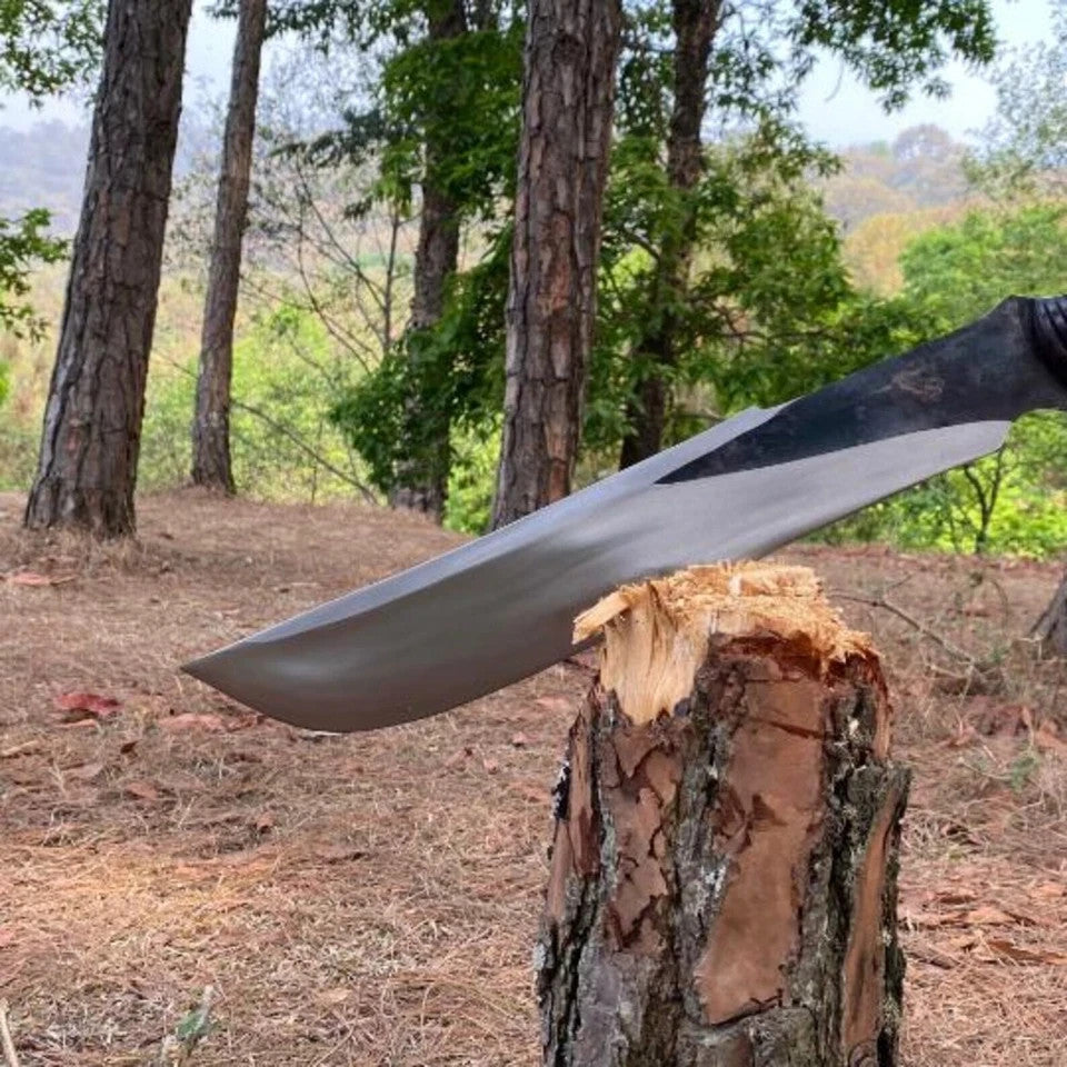Custom Handmade Carbon Steel Blade Bowie Machete Knife | Hunting Knife Camping