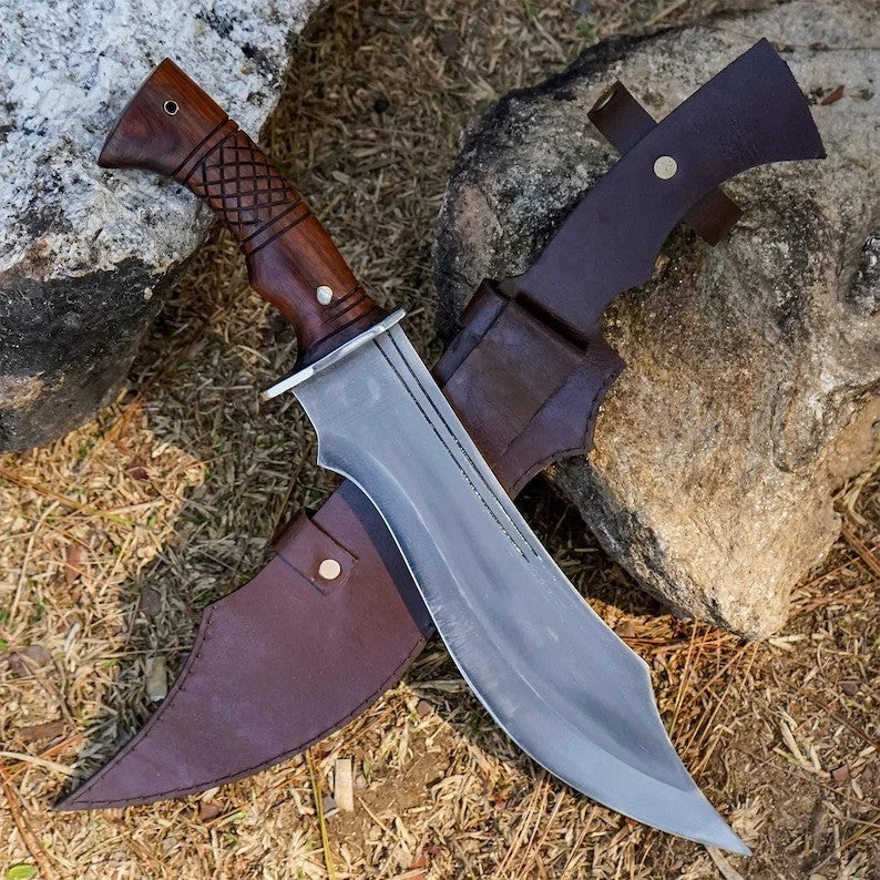 Custom Handmade Carbon Steel Blade Ancient Bowie Knife | Hunting Knife Camping