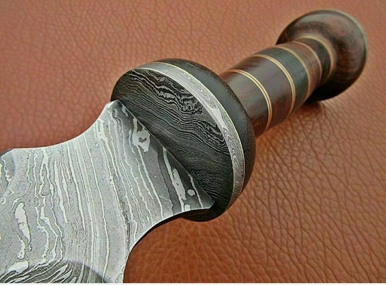 Custom Handmade Damascus Steel Blade Roman Gladius Sword | Hunting Sword Camping