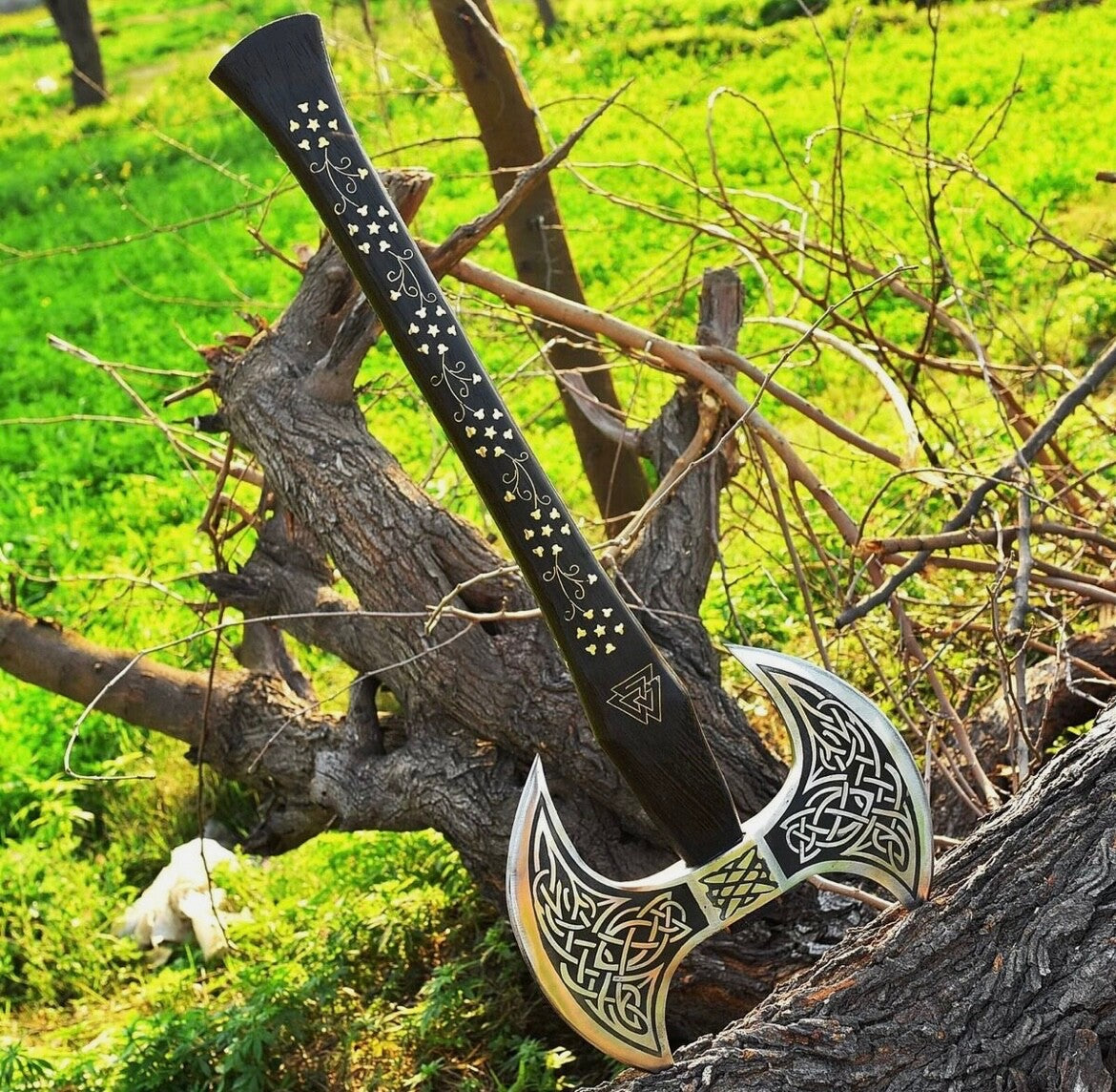 Custom Double Head Hand Forged Viking Axe With Carbon Steel Handmade Hatchet