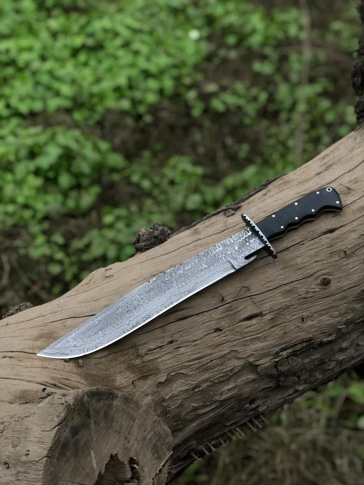 Custom Handmade Damascus Steel Knife Hunting Knife - Bowie Knife Camping Knife