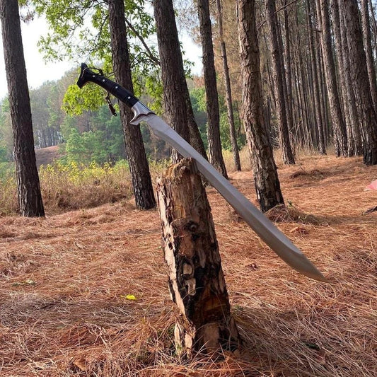 Custom Handmade Carbon Steel Blade Bowie Machete Kukri Hunting Knife Camping
