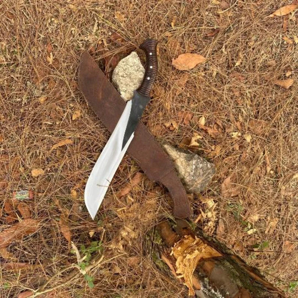 Custom Handmade Carbon Steel Blade Bowie Machete Knife | Hunting Knife Camping