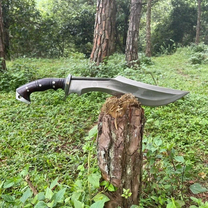 Custom Handmade Carbon Steel Blade Bowie Machete Kukri Hunting Knife Camping