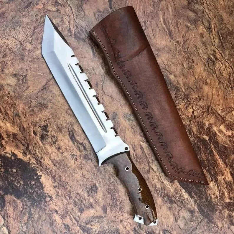 Custom Handmade Carbon Steel Blade Bowie Machete Kukri Hunting Knife Camping