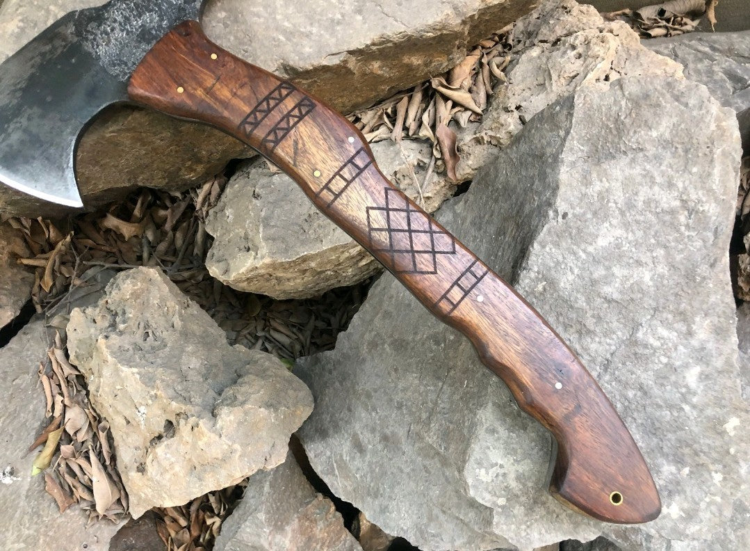 Handmade Viking Axe Camping Axe Full Tang Axe  Tomahawk Hatchet Rescue Axe RnD