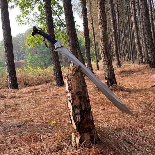 Custom Handmade Carbon Steel Blade Heavy Machete Viking Ready Battle Sword