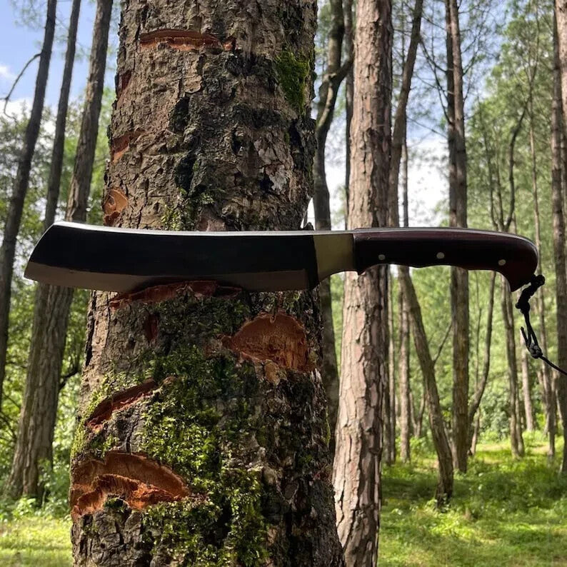 Custom Handmade Carbon Steel Blade Long Machete Bowie Hunting Knife Camping