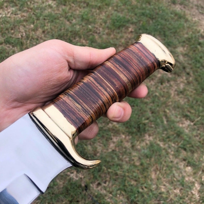 Handmade Dundee Bowie Knife | Carbon Steel Blade| Outdoor Survival Hunting Knife