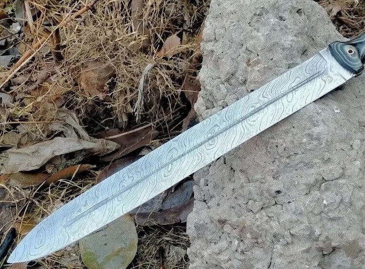 WKC Handmade Damascus Steel Roman Gladius Gladiator Sword Medieval Battle Dagger