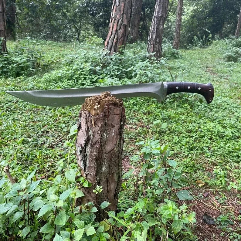 21" WKC Handmade Carbon Steel Blade Jungle Machete Bowie Hunting Knife Camping