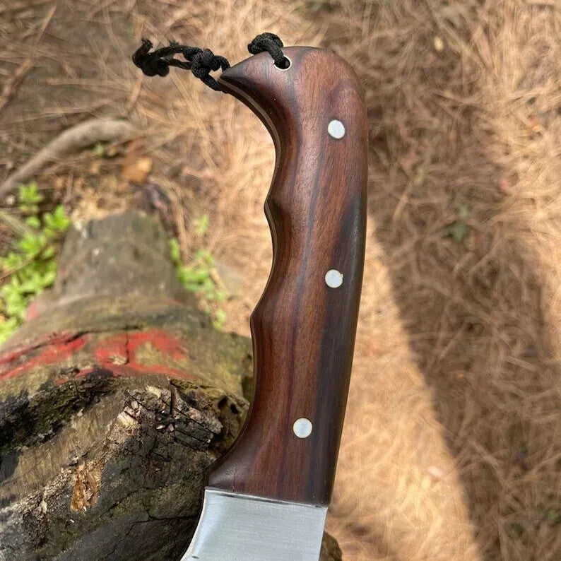 Custom Handmade Carbon Steel Blade Long Machete Bowie Hunting Knife Camping