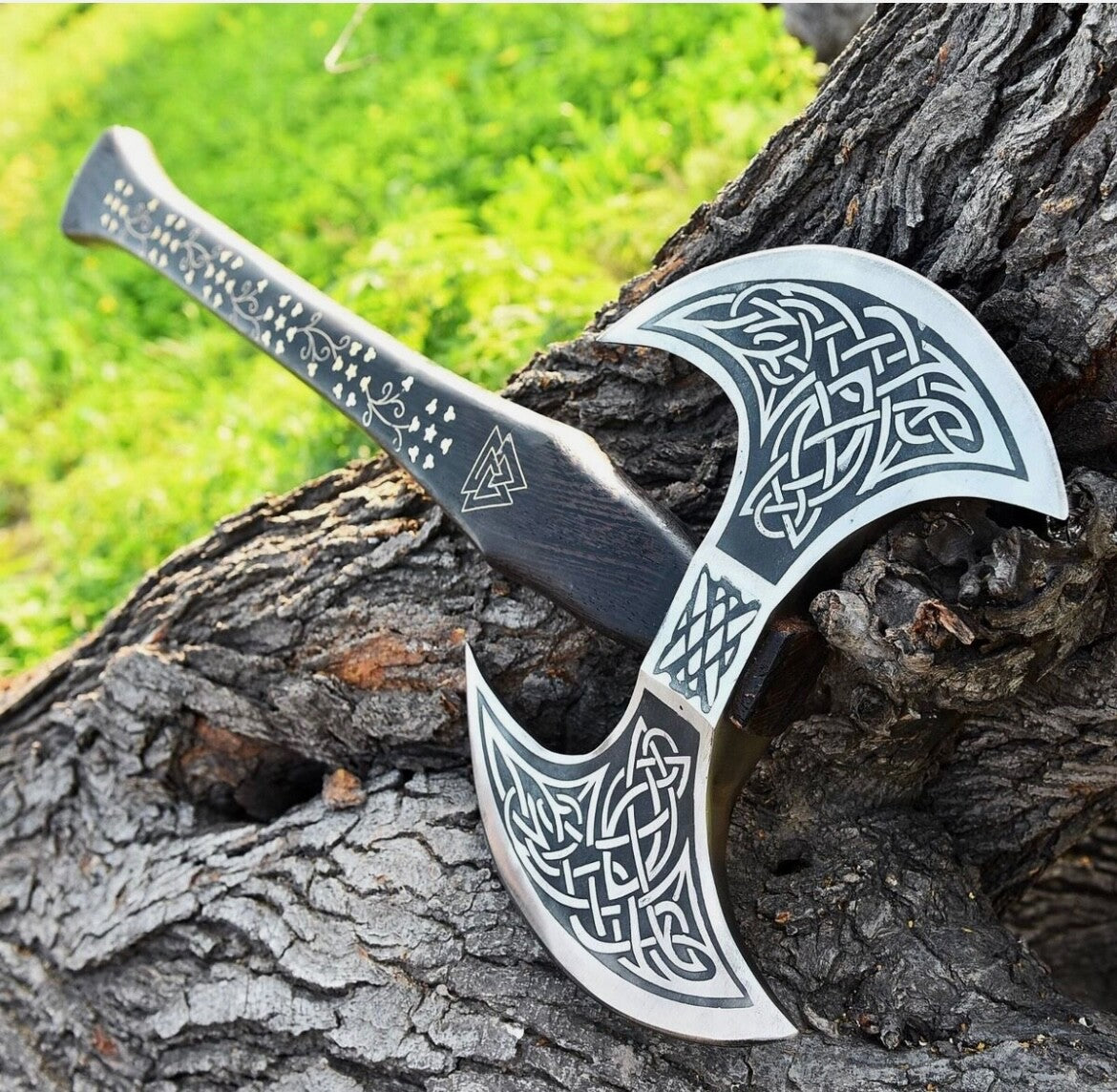 Custom Double Head Hand Forged Viking Axe With Carbon Steel Handmade Hatchet