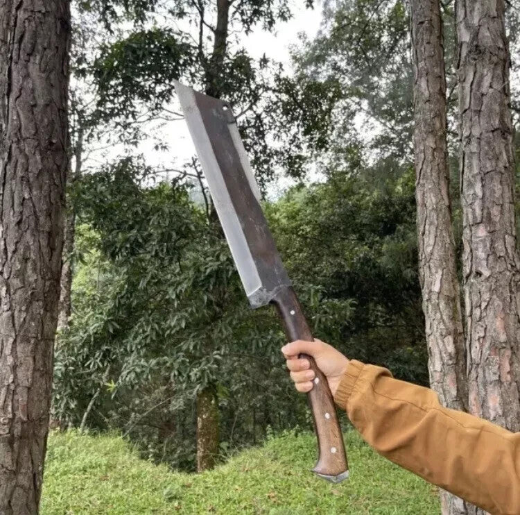 Custom Handmade Carbon Steel Survival Bowie Machete Sword| Hunting Knife Camping