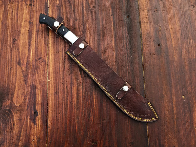 Premium Hand Forged Damascus Steel Machete Knife Hunting Knife Bowie Kukri Sword