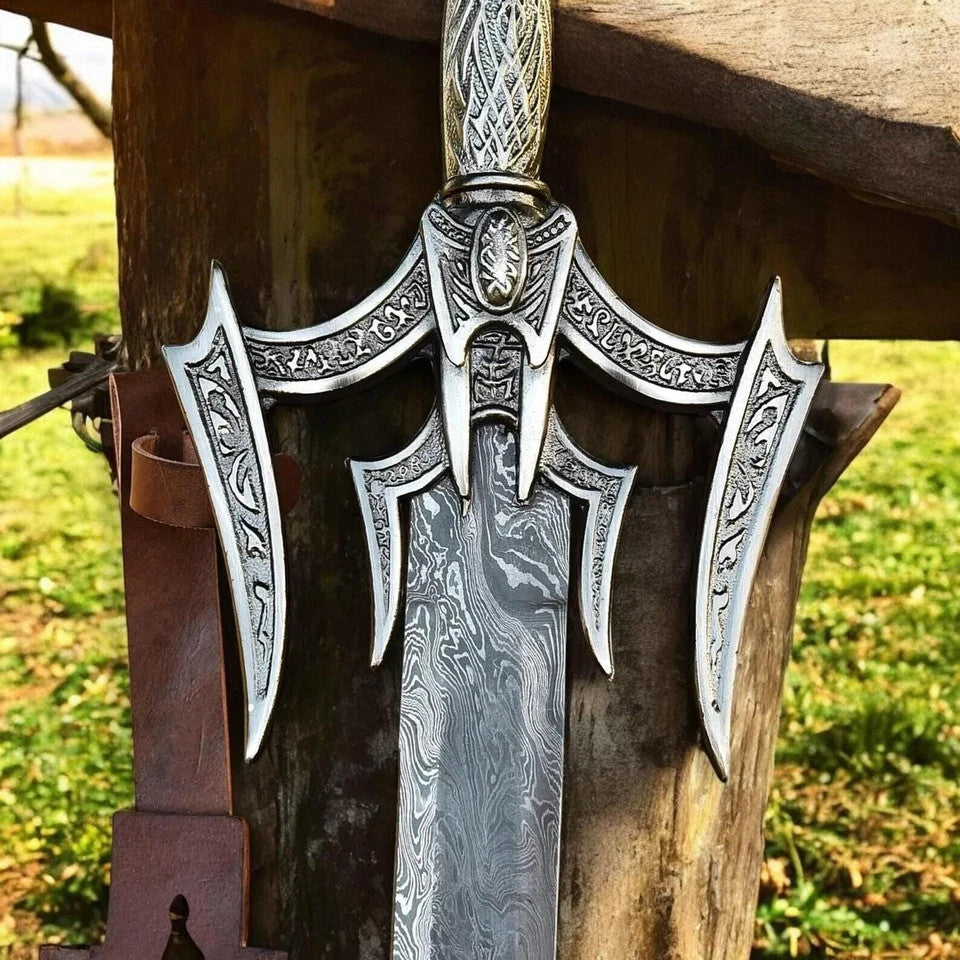 Handmade Damascus Steel Viking Sword Battle Ready Medieval Sword With Sheath