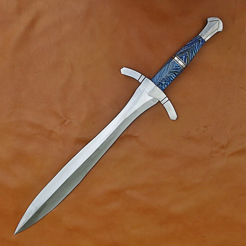 Custom Handmade Carbon Steel Blade Celtic Leaf Sword | Hunting Sword Camping