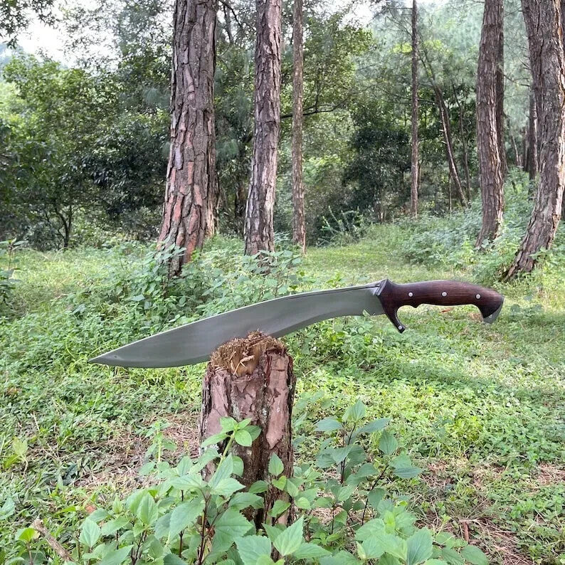 Custom Handmade Carbon Steel Blade Bowie Machete Kukri Hunting Knife Camping