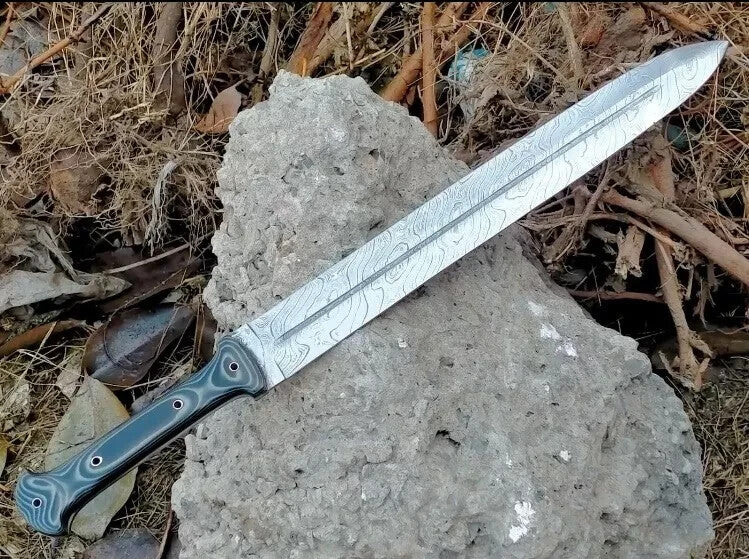 WKC Handmade Damascus Steel Roman Gladius Gladiator Sword Medieval Battle Dagger