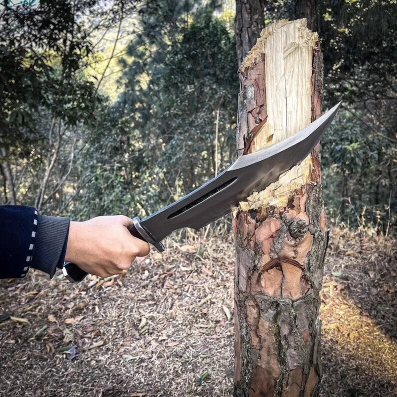 20" WKC Handmade Carbon Steel Blade Heavy Machete Bowie Hunting Knife Camping