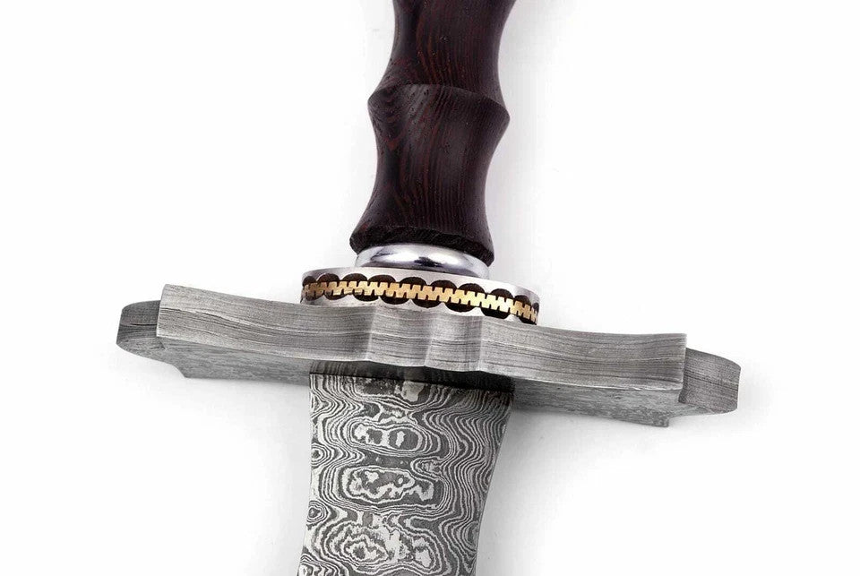 Custom Handmade HAND FORGED Damascus Steel Templar Sword  DAGGER VIKING SWORD