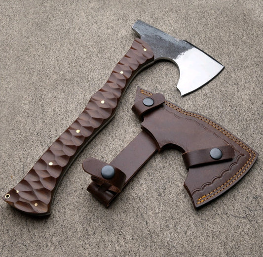 HANDMADE 13" CARBON STEEL REPLICA FULL TANG AXE TOMAHAWK AXE HATCHET RnD SAYOC
