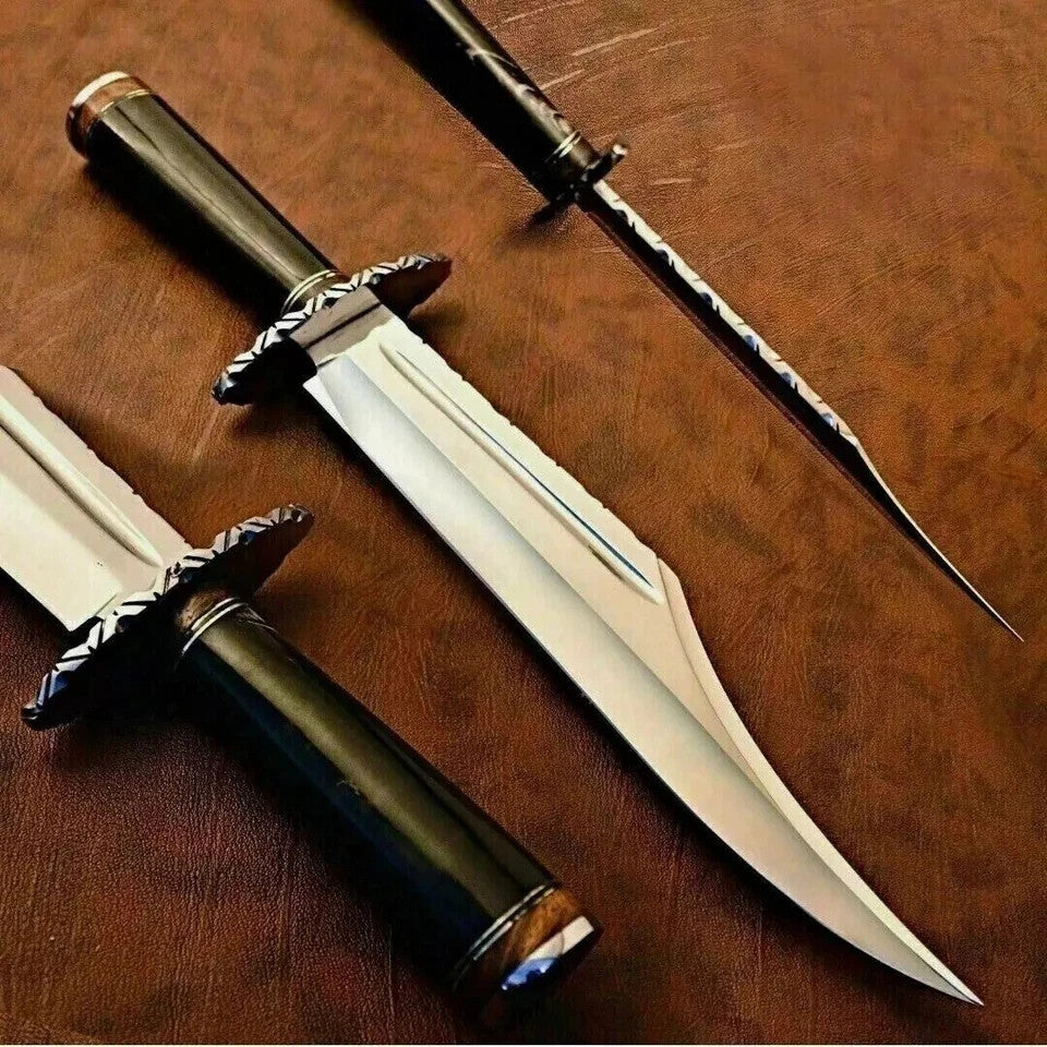CUSTOM HANDMADE CARBON STEEL BLADE HUNTING BOWIE KNIFE SURVIVAL KNIFE MACHETE