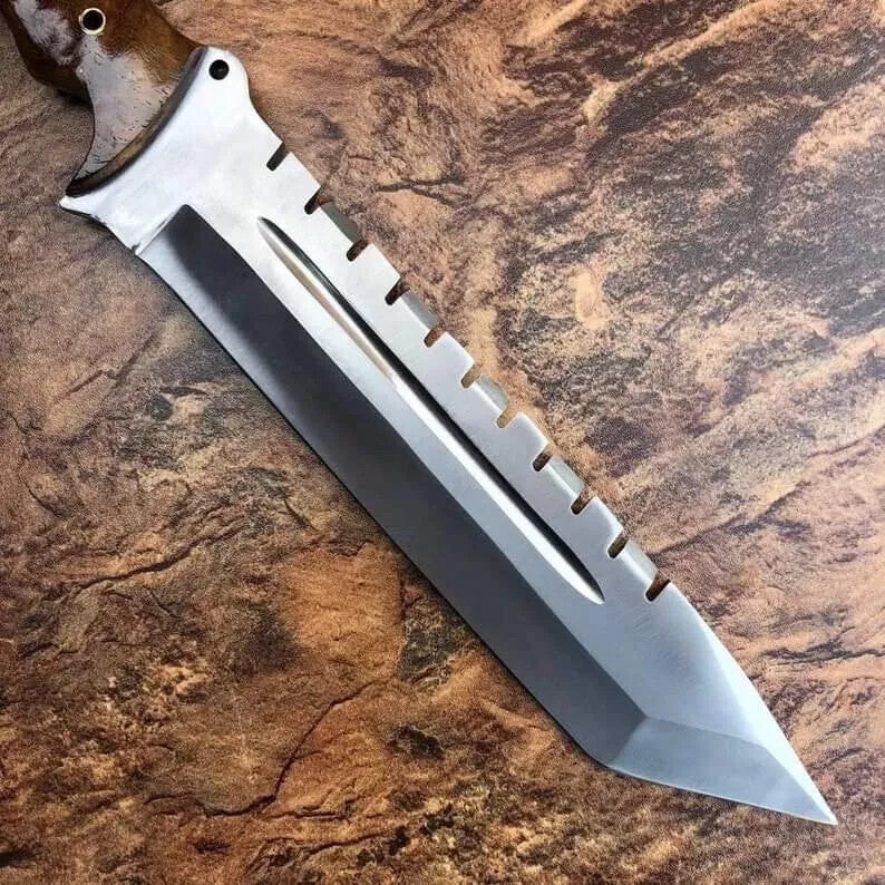 Custom Handmade Carbon Steel Blade Bowie Machete Kukri Hunting Knife Camping