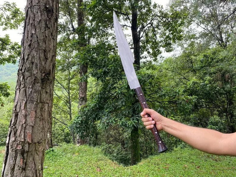Custom Handmade Carbon Steel Blade Bowie Machete Kukri Hunting Knife Camping