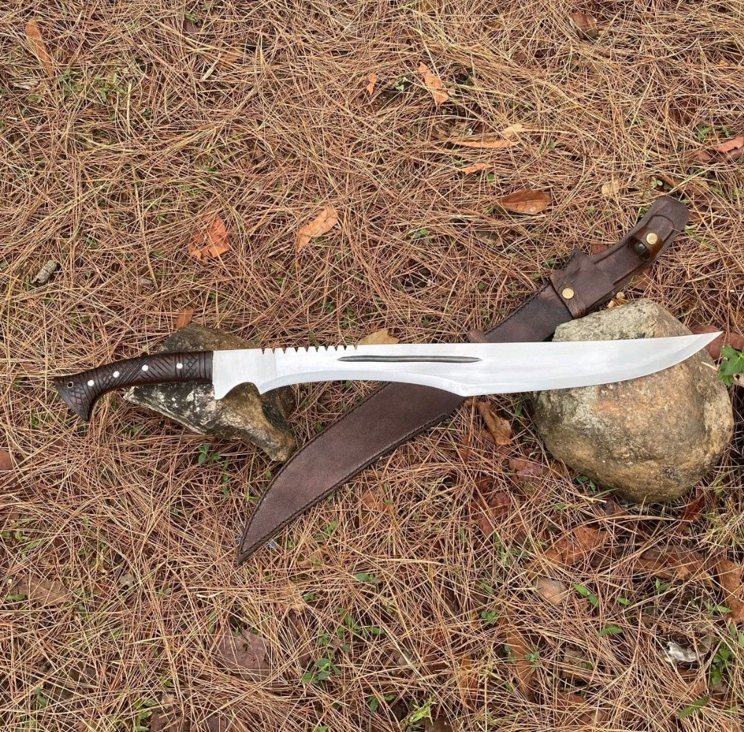 CUSTOM HANDMADE D2 TOOL STEEL SURVIVAL MACHETE SWORD HUNTING SWORD CAMPING SWORD