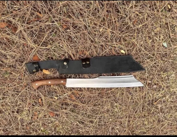 Custom Handmade Carbon Steel Survival Bowie Machete Sword| Hunting Knife Camping
