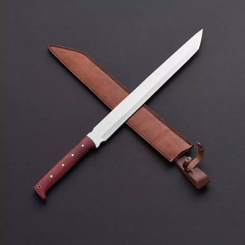 Custom Handmade Carbon Steel Blade Survival Machete Knife| Hunting Knife Camping