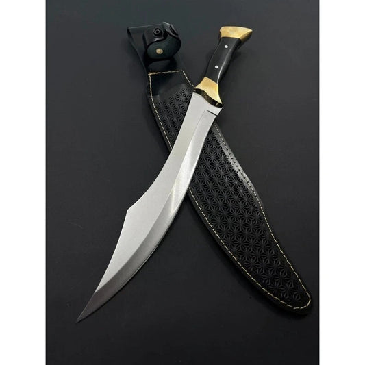 Custom Handmade Carbon Steel Bowie Knife Camping Hunting Knife Fixed Blade EDC