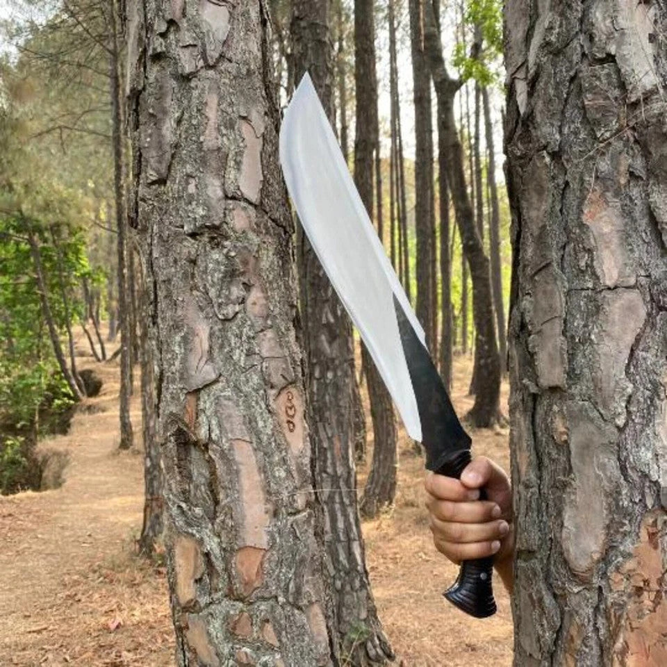 Custom Handmade Carbon Steel Blade Bowie Machete Knife | Hunting Knife Camping