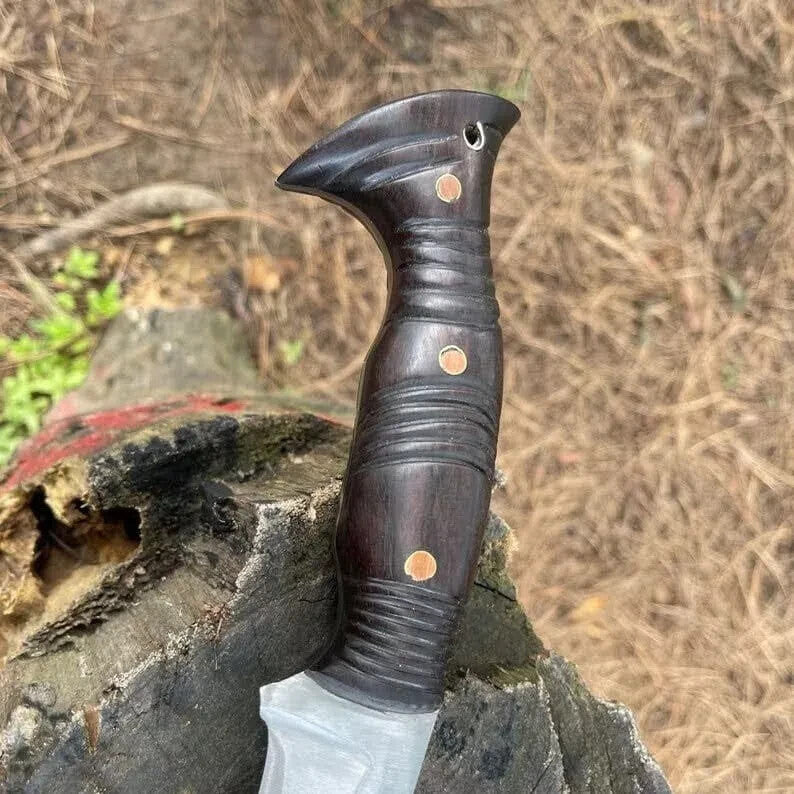 Custom Handmade Carbon Steel Blade D2 Heavy Machete Bowie Hunting Knife Camping