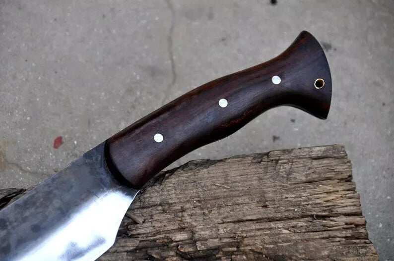 Custom Handmade Carbon Steel Blade Bowie Machete Kukri Hunting Knife Camping