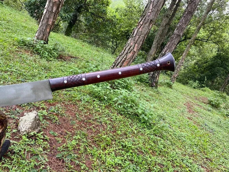Custom Handmade Carbon Steel Blade Bowie Machete Kukri Hunting Knife Camping