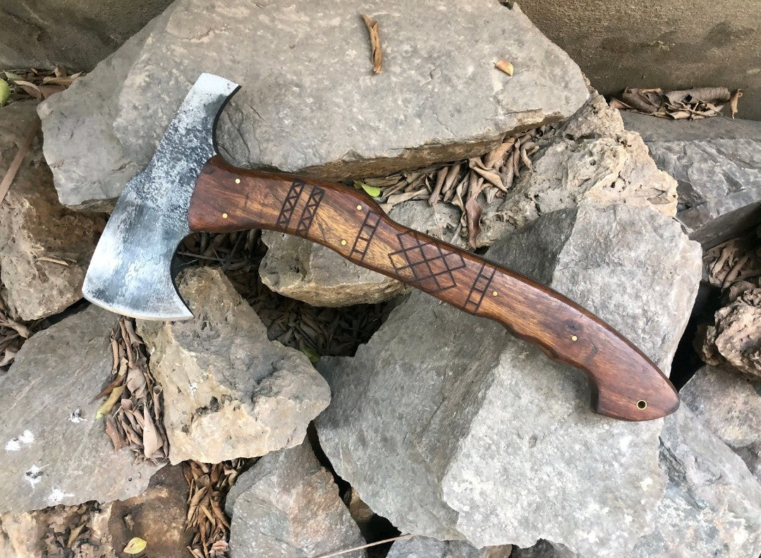Handmade Viking Axe Camping Axe Full Tang Axe  Tomahawk Hatchet Rescue Axe RnD