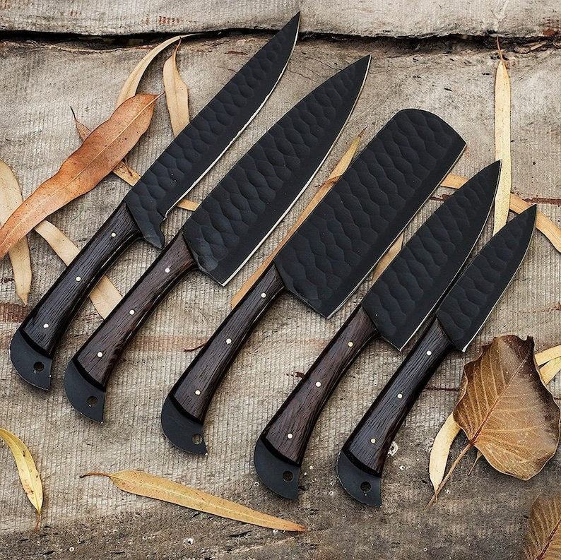 Custom Handmade Carbon Steel Blade Chef Knives Set| Chef Knife Set Kitchen Knife