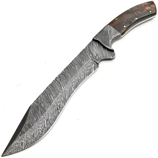 Handmade Damascus Steel Bowie Knife Survival Machete Knife Hunting Knife Camping