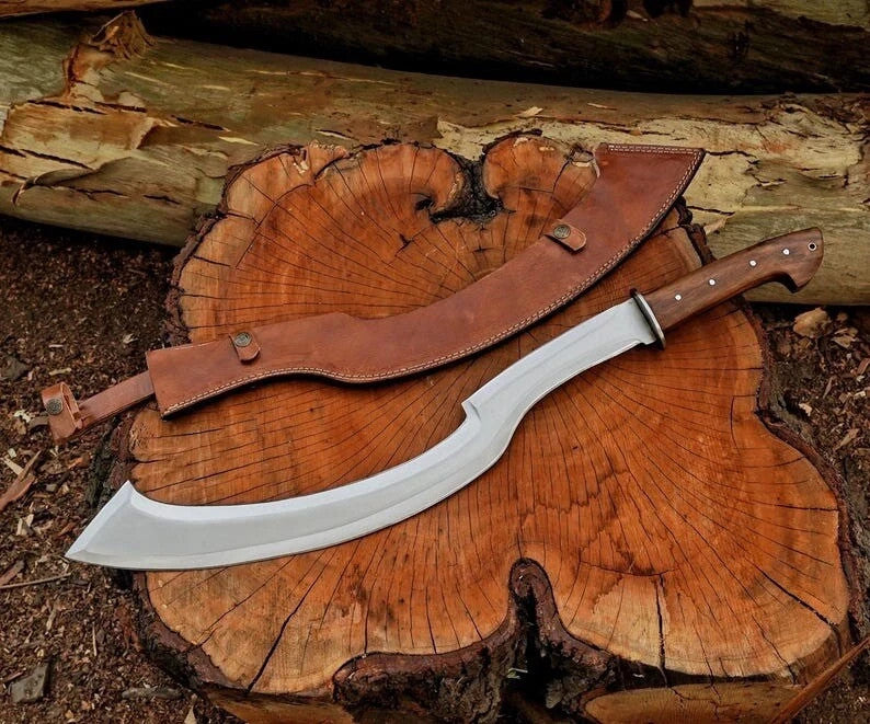 Custom Handmade Carbon Steel Blade Long Handle Egyptian Khopesh Sword | Hunting