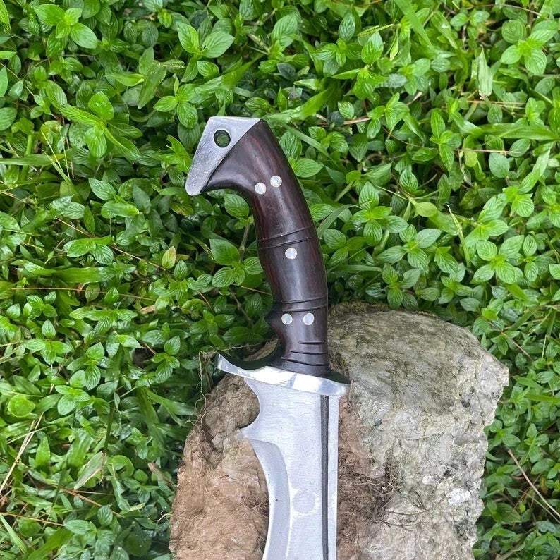 Custom Handmade Carbon Steel Blade Bowie Machete Kukri Hunting Knife Camping
