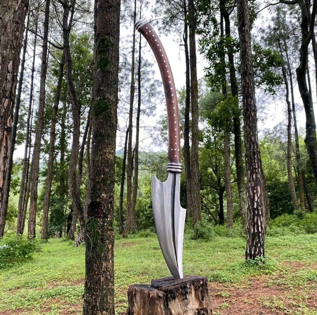 34" Custom Handmade Carbon Steel Wood Cutting Viking Axe Hunting Camping Axe